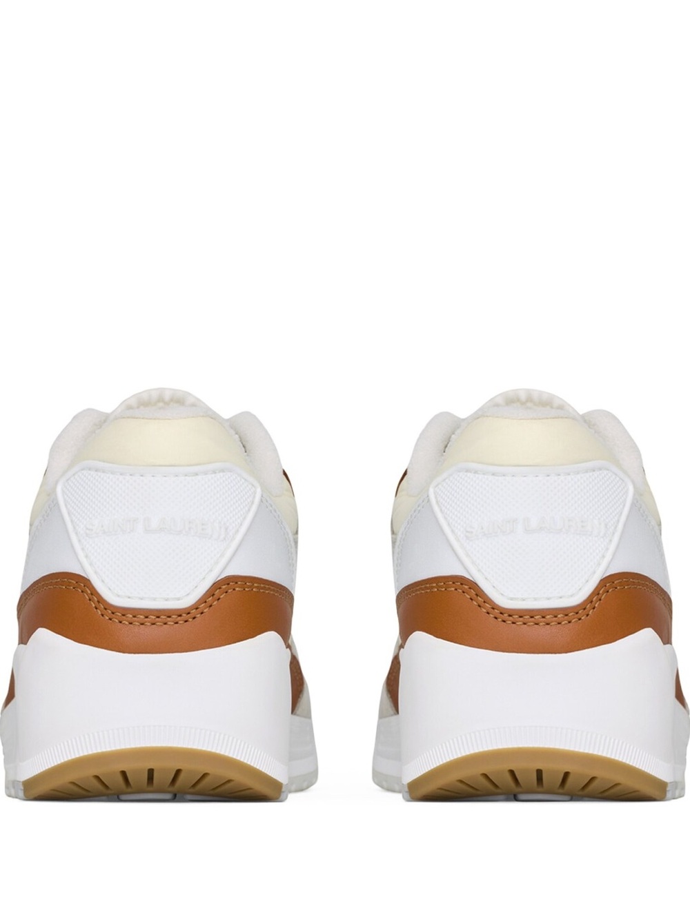 Saint Laurent Low Top Sneakers Grey Cream Panel Lace-Up - 36 (US 6) - Picture 3 of 15